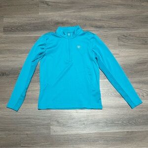 Ariat Tek Youth XS Pullover Blue Heat Series 1/4 Zip Riding Jersey Equestrian